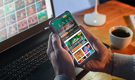 Mr Green spil set på en mobil